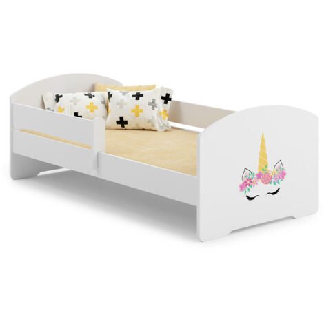 LUK lit enfant avec barreau 160x80 corne de licorne (1/5)