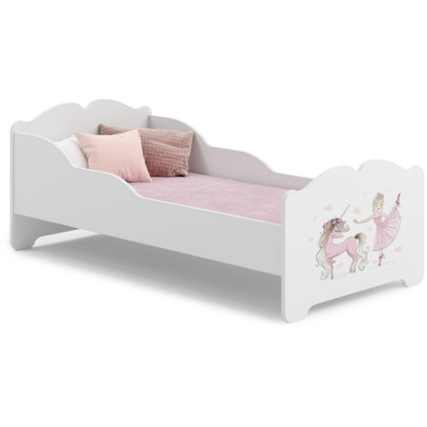 Lit enfant ANNA avec matelas 160x80 Fille avec licorne (1/5)