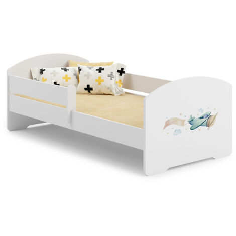 Lit d'enfant LUK avec balustrade 140x70 Avion (1/5)