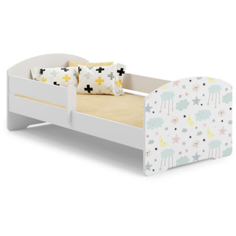 Lit d'enfant LUK avec balustrade 140x70 étoiles (1/5)