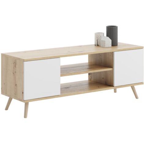 Armoire Focus RTV 135 cm Chêne artisanal - blanc scandinave (1/5)