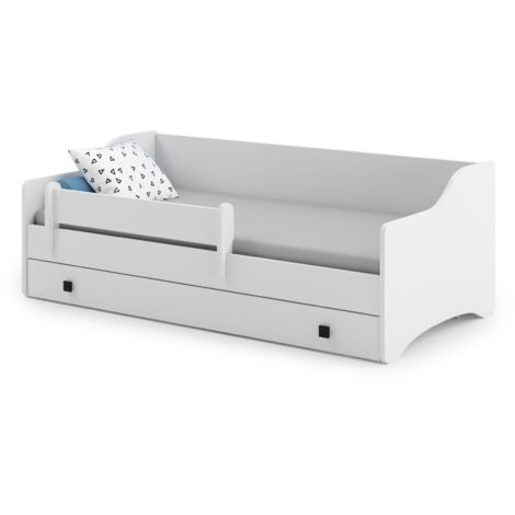 Lit pour enfant avec tiroir - blanc - 160x80cm - avec matelas (1/5)