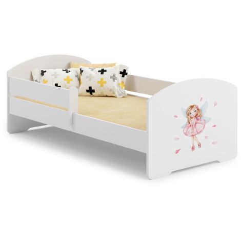 Lit d'enfant LUK avec balustrade 160x80 Fille avec ailes (1/5)