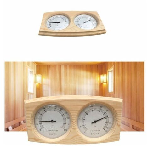 Sauna-Thermohygrometer, Hygrometer, Holzthermometer, Saunazubehör, einzigartiges Tisch-Sauna-Feuchtigkeitsthermometer, von DEBUNS (1/4)
