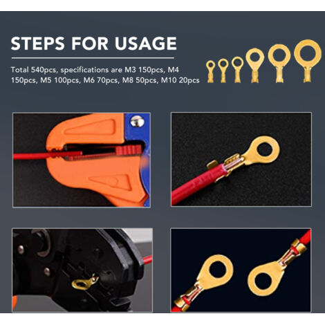 150x Ringkabelschuhe – Kupfer, M3–M10, Sortiert, In Kunststoffbox, Für Elektrik, Kfz & Maschinenbau, Hochleitfähig
