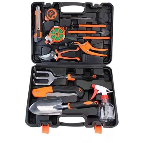 14-teiliges Gartenwerkzeug-Set, Gartengeräte aus Edelstahl mit rutschfestem Griff, Gartenwerkzeug-Set für den Anbau von Gemüse und Blumen..DEBUNS