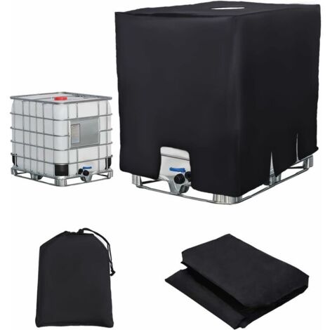 Abdeckplane für 1000L IBC Tank, Wassertankabdeckung, Schutzhülle (120 x 100 x 116 cm Schwarz)..DEBUNS (1/5)