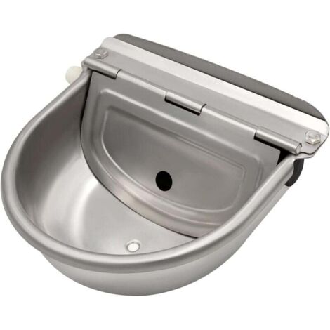 Edelstahl-Wassertränke mit Ablassschraube und einstellbarem Schwimmerventil für Pferde, Hunde, Rinder, Ziegen, Schafe, Schweine, automatische Viehtränke..DEBUNS (1/5)