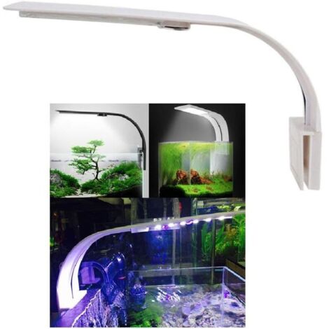 Aquarium Licht LED Lampe Weiß und Blau Nano Clip-on Beleuchtung für Fisch Pflanzen 23-50 cm..DEBUNS