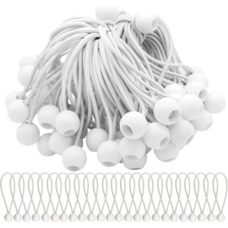 75 Stück Spanngummis mit Kugeln, Spanngummis, Spannseile für Festzelte, Zelte, Banner und Planen, DEBUNS (1/5)