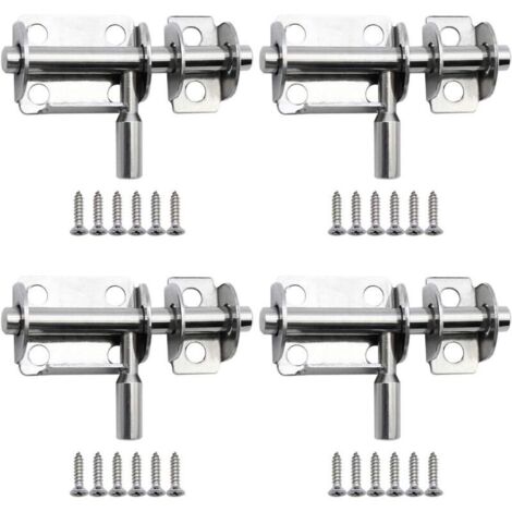 4 Stück 65 mm Mini-Schiebetürschlösser, Sicherheitstürriegel aus Edelstahl mit Schrauben für Badezimmertür, Holztür, Haustiertür, Schlafzimmer..DEBUNS