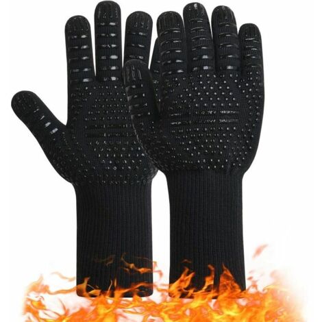 Nr. 1 32 cm schwarze BBQ-Mikrowellen-Isolierhandschuhe, hitzebeständig