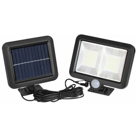 Solarleuchte Außen Bewegungsmelder, LED Solarstrahler Außen, Wasserdicht IP65 120° Beleuchtungswinkel, Solarleuchte mit 5M Kabel für Schuppen, Garage, Garten, Balkon, Fonepro, DEBUNS (1/5)