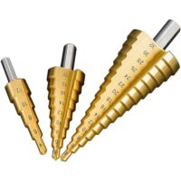 3er-Set Stufenbohrer, konischer Stufenbohrer, Stahlleiter, HSS 4-12/4-20/4-32..DEBUNS