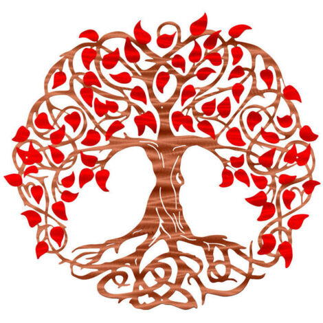 Decorazione da parete in metallo con albero della vita, opera d'arte decorativa in ferro per interni ed esterni, giardino 30X30cm (B-05), di DEBUNS (1/4)