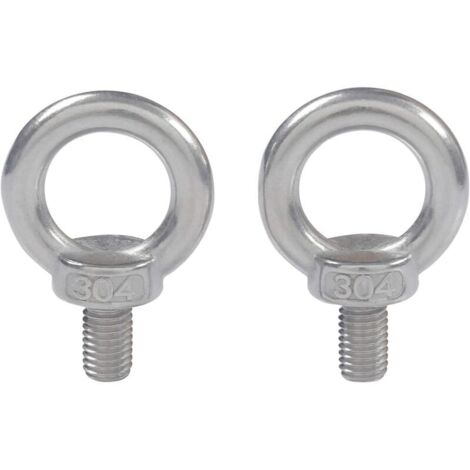 Bullone ad occhiello con filettatura maschio in acciaio inossidabile M5X10 304, viti per macchina, spalla, 10 pezzi..DEBUNS