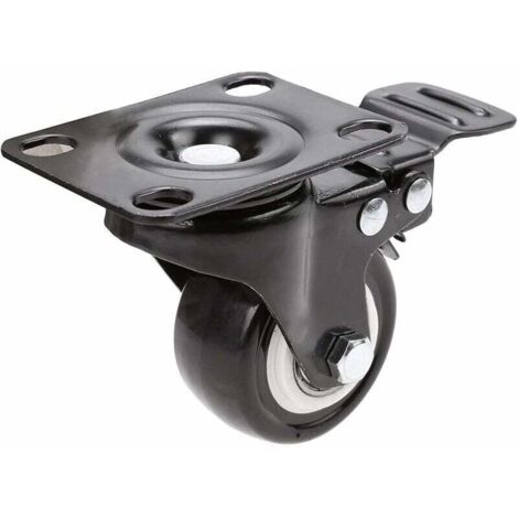 MroMax - Ruote girevoli in PVC, diametro 10 cm, capacità 44,9 kg per ogni ruota, per mobili carrelli da lavoro, con freno blu, 2 pezzi