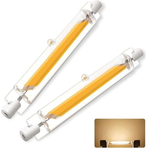 Lampadina LED R7S 118 mm dimmerabile, LED R7S 118 mm 20 W equivalente a lampadina alogena R7S 200 W J118, luce bianca calda 3000 K, angolo del fascio luminoso di 360°, senza sfarfallio 2000 LM, confez