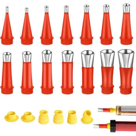 Pistola per colla, applicatore per ugello di calafataggio in acciaio inossidabile, 20 utensili universali con ugello in gomma incorporato, ugello per pistola per calafataggio, strumento per calafatagg (1/5)