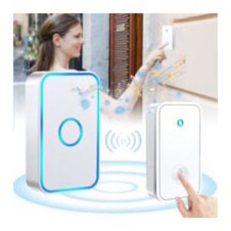 Campanello wireless con spina, campanello elettronico impermeabile da 150 metri, con flash LED, 60 melodie e controllo del volume a 5 livelli, adatto per uso domestico..DEBUNS (1/5)