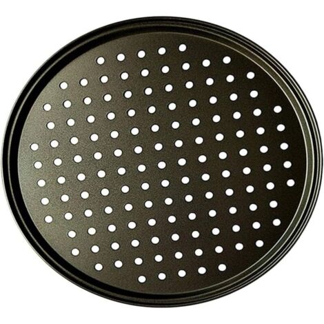 Teglia per pizza perforata in acciaio al carbonio, teglia multiuso per forno, teglia antiaderente per pizza, teglie per pizza utilizzate per pasticceria, pizza, torte, panini, salsicce, focacce..DEBUN (1/4)