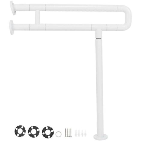 Barra di sostegno pieghevole per WC da 70 cm, barra di sostegno per WC per disabili, barra di sostegno di sicurezza pieghevole, acciaio inossidabile, per donne incinte anziane, DEBUNS