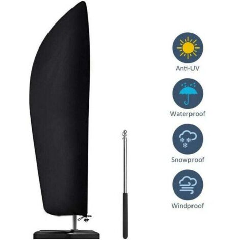 Copertura protettiva per ombrellone a braccio largo da 2 a 4 m in tessuto Oxford 210D impermeabile, antipolvere e resistente ai raggi UV 265x40/70/50cm..DEBUNS (1/4)