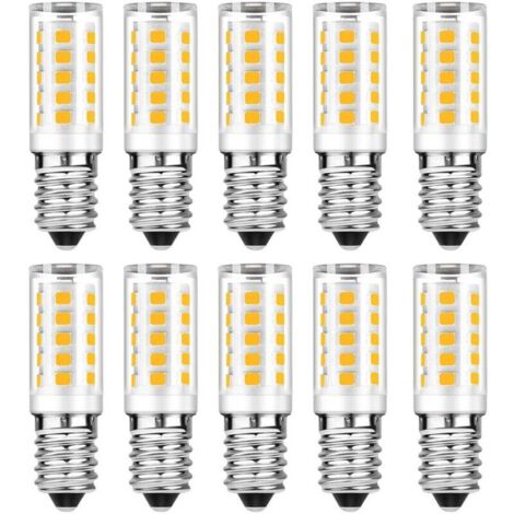 Confezione da 10 lampadine LED E14 - Bianco caldo 3000K - 5W equivalenti a lampadine a incandescenza da 50W - 500LM non dimmerabili..DEBUNS