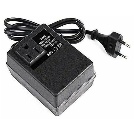 Trasformatore da 220V a 110V, 200W con spina europea per tensione ridotta...DEBUNS
