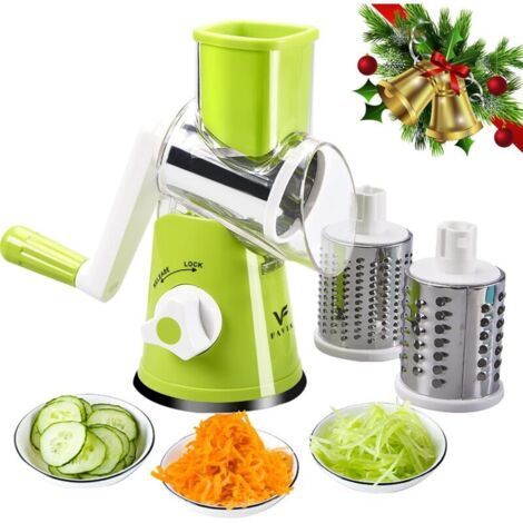 Brieftons Grattugia Rotante A 4 Lame, Mandolina Manuale Con Manico, Per Formaggio E Verdure