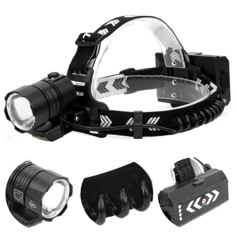 WESLITE Lampada Frontale LED Ricaricabile, Torcia Frontale LED Potente Professionale 10000 Lumen Lampada Frontale Alta Potenza Zoomabile Torcia LED Frontale 3 Modalità Luce Frontale con LED XHP70