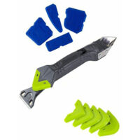 LaBlanc - Raschietto per lisciare le fughe in silicone - Kit per calafataggio in silicone 5 in 1, 10 pezzi 5 in 1 per rimuovere il silicone con raschietto per fughe in acciaio inossidabile, liscianti
