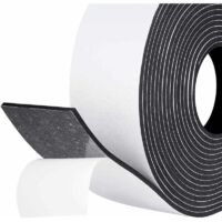 Guarnizione adesiva in striscia isolante acustica per finestra, porta del garage, doccia, 50 mm x 3 mm x 5 m, guarnizione in gomma antifreddo, protezione antiurto, mobili per armadi, pellicola bianca