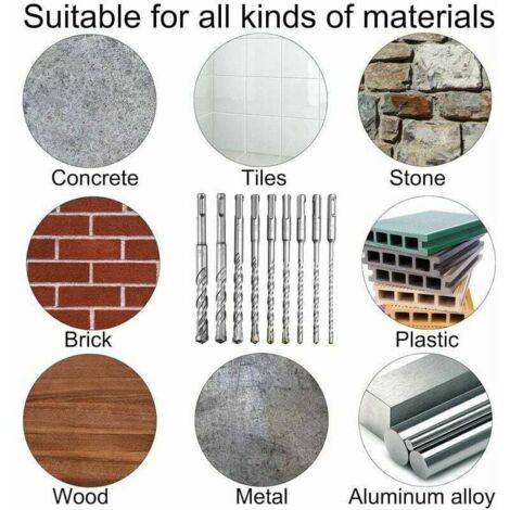 Brocas SDS Plus Concreto Juego De 30 Brocas SDS Plus Para Concreto - 3/16" X 6", Marca Drillforce, Para Taladro Percutor Brocas Largas 6 Pulgadas