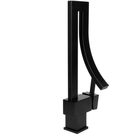 Grifo de cascada contemporáneo G1/2, mezclador de agua fría y caliente para baño, cocina, fregadero, color negro. DEBUNS (1/5)