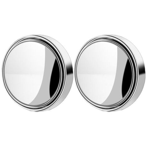 Espejos de punto ciego (paquete de 2), redondos, de 2 pulgadas, de cristal HD, convexos, gran angular de 360 grados, con carcasa de ABS, para coches, SUV y camiones, color plateado. DEBUNS (1/5)