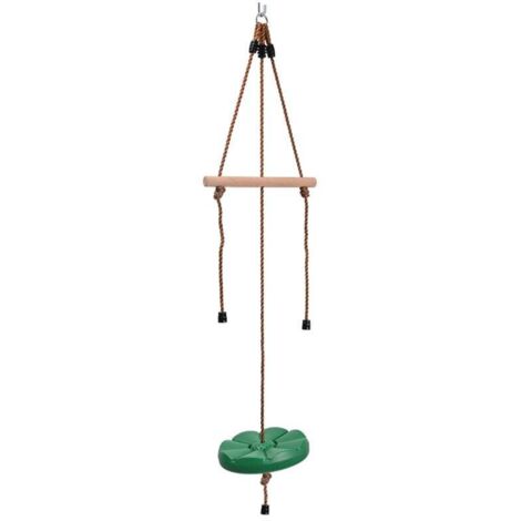 Escalera de cuerda dos en uno para niños, escalera de escalada para exteriores, columpio de jardín, columpio de disco de plástico, color verde oscuro... DEBUNS (1/5)