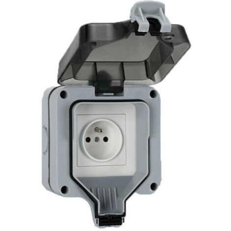 Caja de enchufes para exteriores IP66, resistente a salpicaduras, impermeable, de una sola fila, de DEBUNS. (1/4)