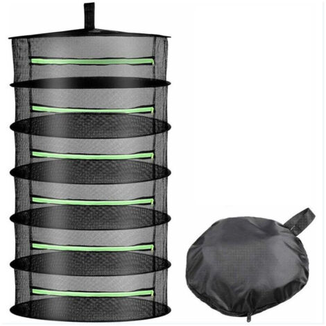 Red de secado plegable para colgar, cesta de secado de 6 capas, soporte grande para secadora, red de almacenamiento, tienda para secar hierbas, brotes y plantas con tijeras de podar. DEBUNS (1/5)