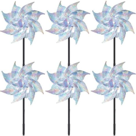 Molino de viento repelente de pájaros, 6 piezas, molino de viento reflectante, molino de viento para jardín al aire libre, de DEBUNS (1/5)