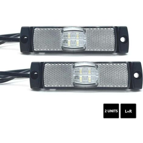 luces LED de gálibo blancas de 12 V/24 V = 0,04 A, resistentes al agua, para exteriores de coche, remolques, caravanas y camiones, de DEBUNS. (1/5)