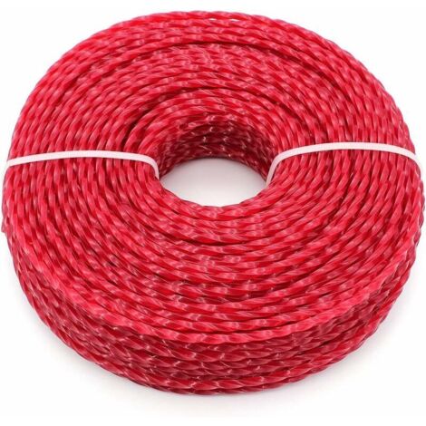 Hilo de desbrozadora universal de nailon de 3,0 mm, resistente, para cortacéspedes con cabezal de impacto (torcido, 3 mm x 15 m), de DEBUNS