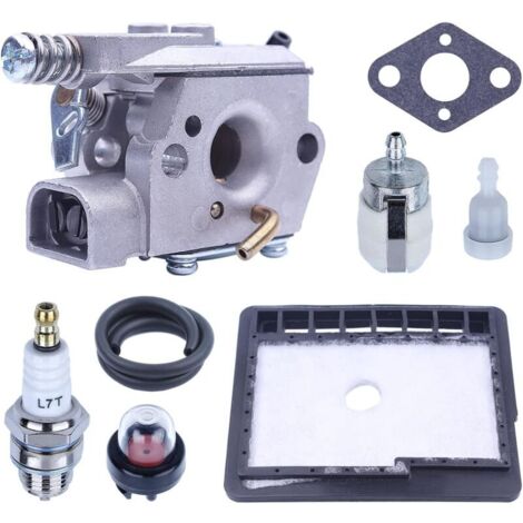 Kit de carburador para motosierra ECHO CS3000, CS3400, CS3450 y CS300. Incluye filtro de aire, junta, filtro de combustible y manguera. Repuestos de DEBUNS. (1/5)