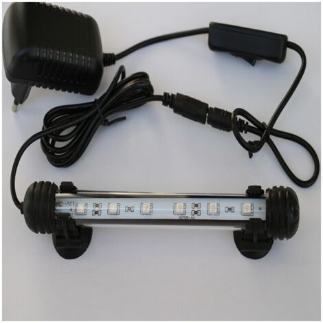 Lámpara LED para acuario, luz LED para acuario, luz LED anfibia para acuario, luz de buceo, lámpara de bajo consumo, sin ruido (blanca, 18 cm). DEBUNS (1/5)