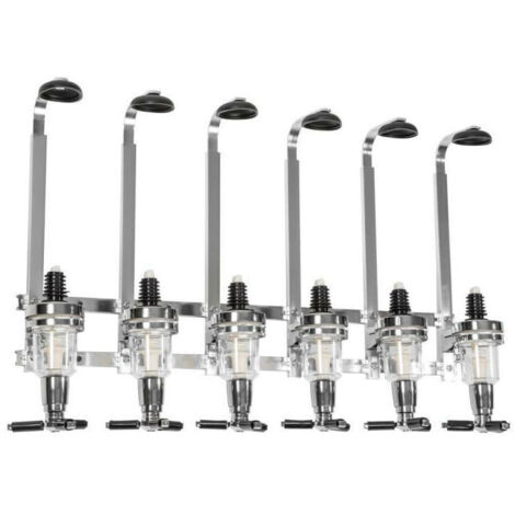 DEBUNS Dispensador de vino y bebidas alcohólicas de pared, soporte para botellas de acero inoxidable para 6 botellas (1/5)