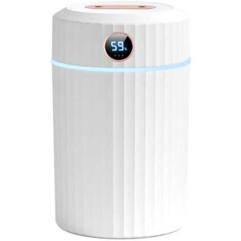 Humidificador ultrasónico silencioso de 2 l con termohigrómetro, boquilla doble, 36 horas de funcionamiento, apagado automático, 7 LED, para casa, dormitorio, oficina, de DEBUNS (1/5)