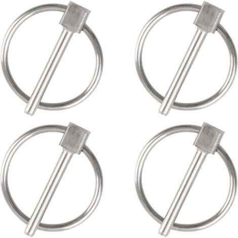 DEBUNS - Pasador de seguridad redondo de acero inoxidable de 3 mm de diámetro, 4 unidades, para remolque, para vías, granjas y césped. (1/5)