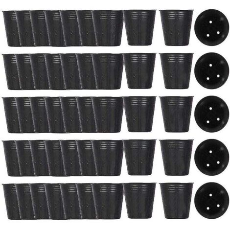 500 macetas de plástico para vivero, contenedor de propagación de plantas, 8 cm x 8 cm (color: B), DEBUNS