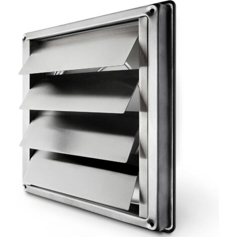 Rejilla de Ventilación 150 mm Rejilla Antirretorno de Acero Inoxidable con Lamas Móviles Cierre Automático Rejilla Campana Resistente / Aireación Acero Inoxidable, de DEBUNS
