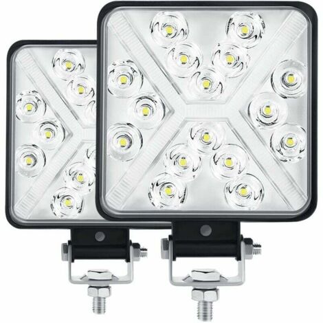 Par de luces de trabajo LED de 4 pulgadas para tractor, 300 W, 12 000 LM, 6000 K, 4 x 4, IP67, luces LED adicionales para motocicleta, lente cuadrada 8D, brillo extremadamente alto, para tractor, SUV,
